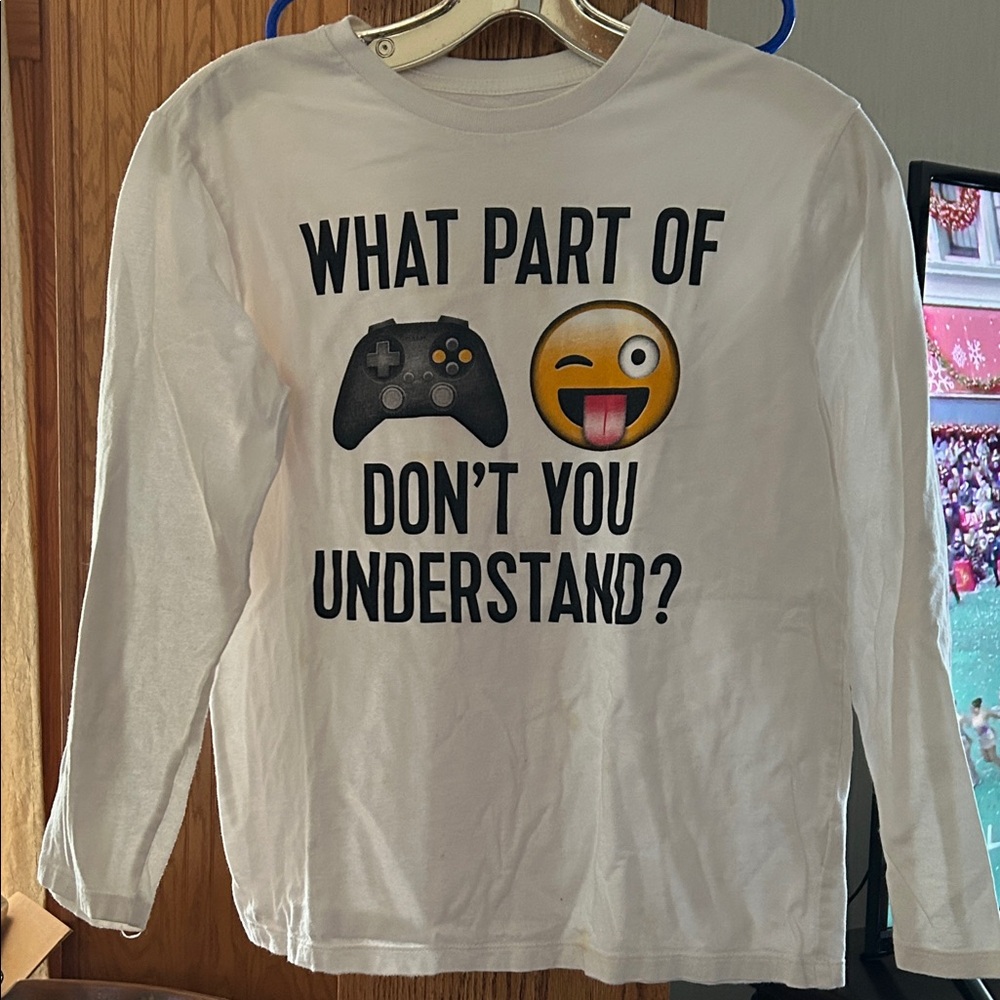 White Long Sleeve Gaming T-Shirt